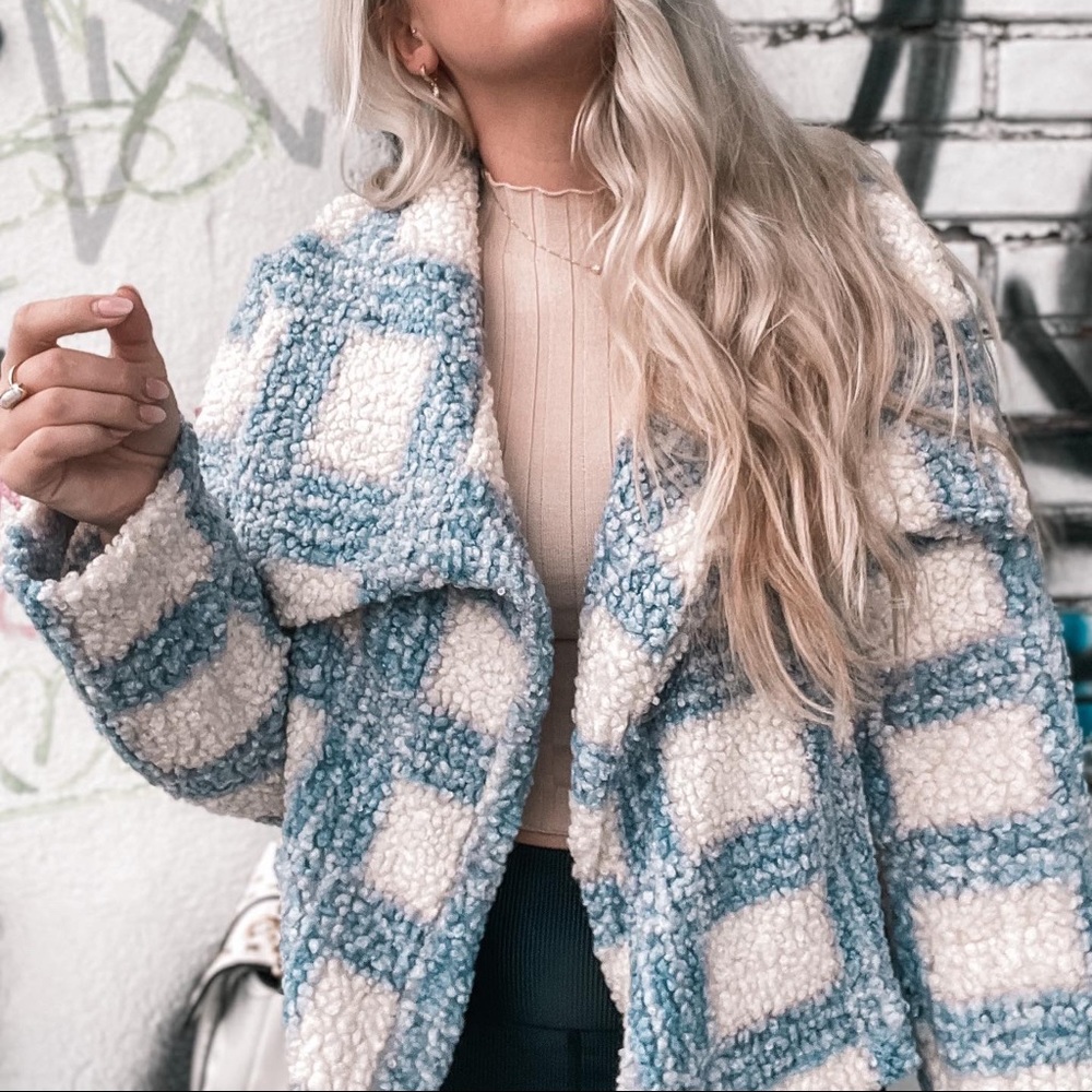 Checkered Teddy Coat